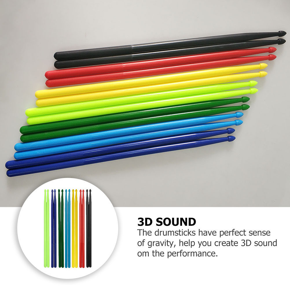 Drum Stick 5A - 7Pairs Colorful Nylon Drumsticks 5A Size