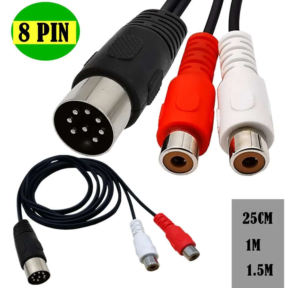 Din 8 Pin to 2RCA Cable 8Pin D - Audio Music Instrumental recension och pris