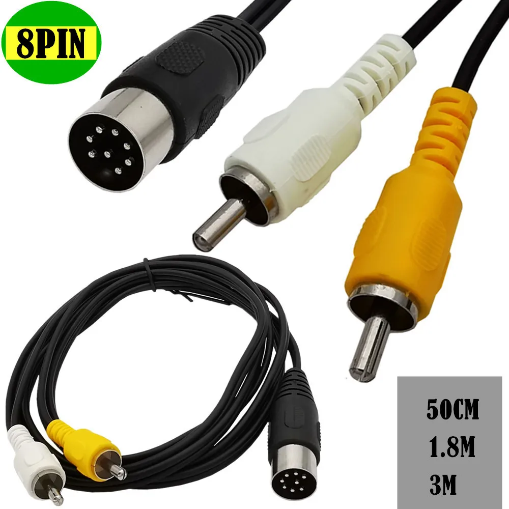 Din 8 Pin to 2RCA Cable 8Pin D - Audio Music Instrumental recension och pris