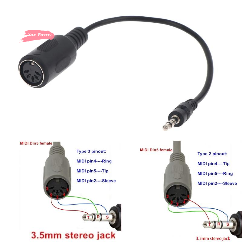 Y-MIDI Din 5 To 3.5mm TRS Conv - Audio Music Instrumental recension och pris
