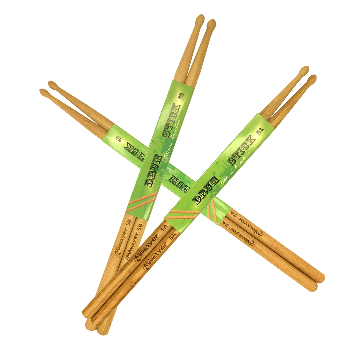 Miwayer 6 Inch Bamboo Drum Sti - Drum Stick 5A recension och pris