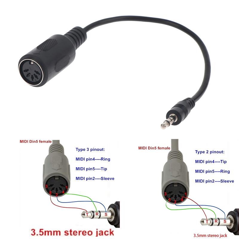 Hot Sale MIDI Din 5 To 3.5mm T - Audio Music Instrumental recension och pris