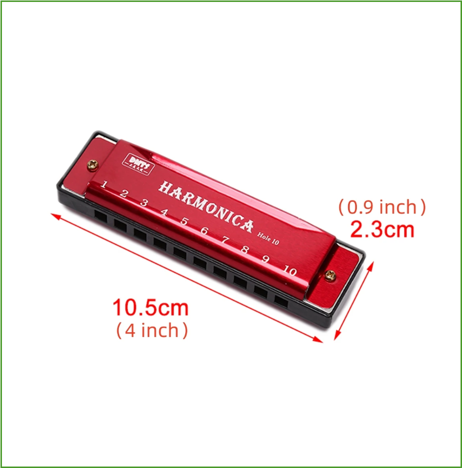 Multicolored Harmonica Key of  - Harmonica 10 Hole recension och pris
