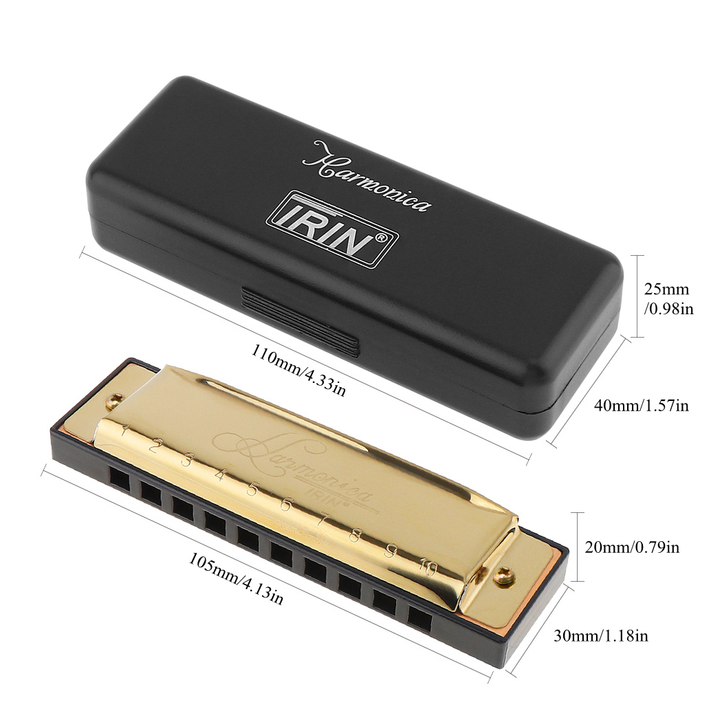 Silver / Gold KeyC 10 Hole 20  - Harmonica 10 Hole recension och pris