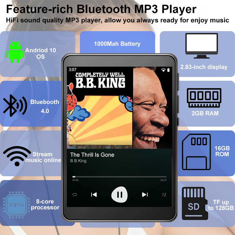 WiFi MP3 Player Andriod 10 Spo - Audio Music Free Download recension och pris